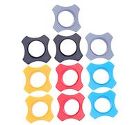 ibasenice 10pcs Anti-slip Rubber Microphone Protection Rings Anti-rolling Anti-drop for Wireless Microphones Includes 2 Orange Black Grey and Red Rings for Training and Office Use
