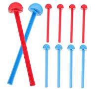 ibasenice 10pcs Bird Perch Rods for Parakeet Cage Plastic Stand with Paw Grinding Function Easy Install Bird Play Stand for Budgie Canary Finch Parrot Accessories Blue and Red