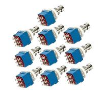 ibasenice 10pcs Blue 3pdt Guitar Effects Pedal Stomp Foot Switch Metal True Bypass for Electric Guitar Effects Pedal Box