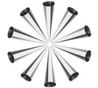 ibasenice 10pcs Croissant Baking Molds Cream Horn Mold Stainless Steel Cone Shaped Tubular Resistant to Rust Easy to Maintain for Pastry Baking