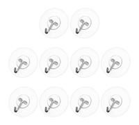 ibasenice 10pcs Decorative Wall Hook Self Adhesive Wall Hooks Round Simple Style Plastic Stainless Steel Punch-Free Hanging for Home Decoration