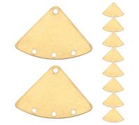 ibasenice 10pcs DIY Copper Fan Shaped Triangle Charms for Jewelry Making, Geometric Four-Hole Pendants for Bracelet Necklace Earring Creative Decor, Brass Raw Color for Women