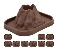 ibasenice 10Pcs DIY Volcano Models for Science Experiments, Reusable Erupting Volcano Toy Prop for Kids STEM Projects, Classroom Learning Supplies and Dinosaur Sandbox Decor, Light Brown