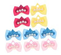 ibasenice 10Pcs Dog Hair Bows for Small Dogs and Cats Rubber Band Pet Hair Accessories Cute Decorative Bow for Puppies Rabbits and Festive Occasions