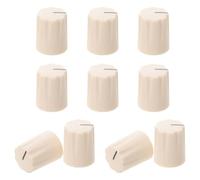 ibasenice 10pcs Electric Guitar Control Knobs 13x16mm Plastic Potentiometer Volume Tone Adjustment Knobs for Guitar Amplifier and Effects Pedal in Cream Color