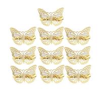ibasenice 10pcs Golden Alloy Hollow Insect Shape Hair Clips Delicate Stereoscopic Barrettes Bobby Pins for Women Right Wing Pattern Festive Party Hair Accessories