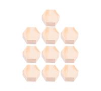 ibasenice 10pcs Hexagon Profiled Solid Wood Block Polygonal Wood Block Beige Easy to Write Easy to Draw for Making and Art Projects