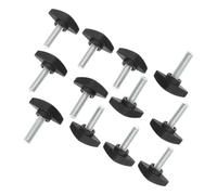 ibasenice 10pcs Mic Clamp Screws for Microphone Stand Clip Angle Adjustment, Sturdy Black Carbon Steel and Pp Material, Suitable for Live Sound and Stage Use