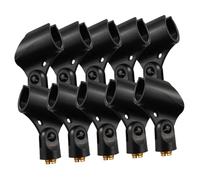 ibasenice 10pcs Microphone Clip Holder Set with Copper Thread Female Adapter, Wireless Mic Clamp for Handheld Microphones, Suitable for Studio Recording and Live Interview Use
