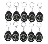 ibasenice 10pcs Mini Compass Keychain Pocket-sized Navigation Tools for Backpacking Hiking Camping Outdoor Survival Precise Direction Finding Weather Resistant