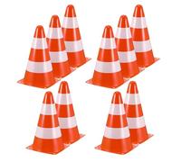 ibasenice 10pcs Orange Sports Training Cones for Football Soccer and Skating Practice Plastic Agility Markers with Stable Collapsing Design for Indoor Outdoor Field Use