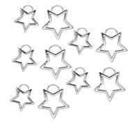 ibasenice 10pcs Outdoor Carabiner Keychain Key Ring Travel Accessories Star Shape Spring Snap Jewelry Making Accessories DIY Crafts Star Carabiner Key Silver Zinc Alloy