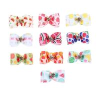 ibasenice 10pcs Pet Hair Bows Elastic Bands Double-layer Bowknot Accessories Mixed Styles for Dogs and Cats Grooming and Daily Use