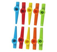 ibasenice 10pcs Plastic Colored Kazoos Professional Design Easy to Play Children Educational Instruments Adorable Smooth Surface Works with Other Instruments for Music Lovers Random Color