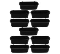 ibasenice 10pcs Plastic Rectangular Hanging Pet Cage Food Bowls for Birds and Rabbits Easy to Clean Small Animal Feeders Suitable for Bird Cage and Pet Use