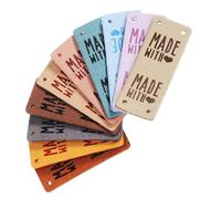 ibasenice 10pcs Pu Leather Sewing Labels Fashionable Elegant DIY Clothes Tags Not Easy to Fade Not Easy to Deform for Clothing Accessories