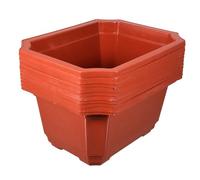 ibasenice 10pcs Rectangular Flower Pots for Garden Use, Thicken Plastic Bonsai Tree Pots, Practical Sturdy Planters Suitable for Succulents and Ferns