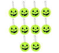 ibasenice 10Pcs Reflective Pumpkin Pendants for Halloween Decorations Night Cycling Reflectors Glow the Dark Ornaments for Low Light Visibility for Parties Bags and Keychains