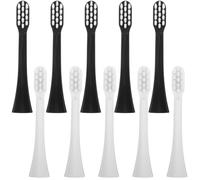 ibasenice 10Pcs Soft Bristle Electric Toothbrush Replacement Heads Compatible with Popular Brands - 5 White 5 Black for Oral Care and Daily Cleaning