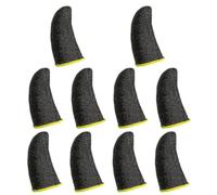ibasenice 10pcs Touchscreen Finger Sleeve Game Thumb Sleeve for Mobile Phone, Anti-sweat, Elastic Silver Fiber, Black, 18-needle, for Most Fingers
