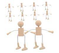 ibasenice 10pcs Unfinished Wooden Robot Bodies for DIY Crafting Wooden Peg Dolls for Creative Painting Cute Figures to Spark Imagination and Fine Motor Skills for Childrens Educational Play