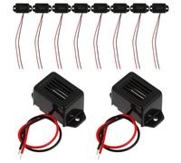 ibasenice 10pcs V Black Electronic Buzzer Alarm with Continuous Tone and Stable Performance, Compact Mini Warning Buzzer for Car and Device Use, for Parking Warning and Residential