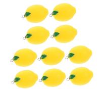 ibasenice 10pcs Vibrant Yellow Imitation Fruit Pendants for DIY Jewelry Making Keychains Bracelets and Necklaces Cute Food Ornaments for Crafting