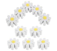 ibasenice 10pcs White Flower Car Antenna Toppers for Vehicles, Lightweight Eva Material with Stylish Design, Reduce Wind Drag, for Car Roof Flower Decorations and Auto Exterior Accessories