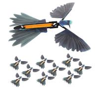 ibasenice 10pcs Wind-up Flying Hummingbird Toys Realistic Bird Flying Toy Rubber Band Powered for Party Boys and Girls Pranks