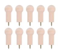 ibasenice 10pcs Wooden Round Wall Hooks Simple Practical Towel Organizer with Safe Hanging Feature Preventing Clothes Clutter for Bathroom and Kitchen