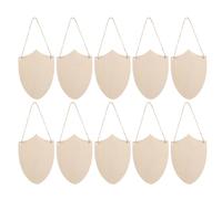 ibasenice 10pcs Wooden Shield Shapes Wood Cutout Decorations Smooth Surface Easy Painting Beautiful Elegant DIY Crafts for Medieval-Themed Party Christmas Decorations Home Decor