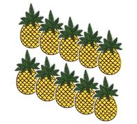 ibasenice 10pcs Yellow Embroidered Patch Stickers Made of Dacron for DIY Projects and Home Textiles, Cute Pineapple Appliques for Quilts and Clothing Store Decorations