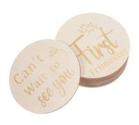 ibasenice 11pcs Hello Sign for Pregnancy Wooden Weekly Discs Cards for Mum Expecting