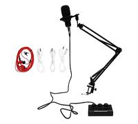 ibasenice 11pcs Microphone Kit Karaoke Equipment for Streaming Live Sound Card Condenser Microphone Device Compatibility for Home and Studio Use