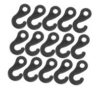 ibasenice 120pcs Black S-shape Bungee Rope Hooks for Tents Elastic Plastic Windproof Connectors with Buckles Rapid Attachment for Camping Hiking Beach Outdoor Canopy Accessories