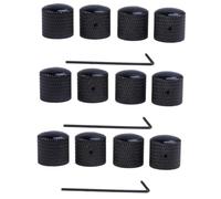 ibasenice 12pcs Black Bronze Dome Guitar Knobs with Wrench and Hollow Shaft for Easy Installation Replacement Volume Tone Control for Electric Guitars and Basses