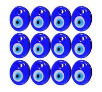 ibasenice 12pcs Blue Glass Evil Eye Beads for DIY Use with Vivid Design, for Handmade Jewelry Pendants and Turkish Style Bracelets Decoration