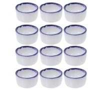 ibasenice 12pcs Ceramic Reptile Water Bowls Small Blue Drinking Dishes for Arachnids and Spiders Easy to Clean Space-saving Terrarium Accessories for Reptile Tank