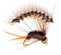 ibasenice 12pcs Coarse Fishing Hooks Copper Head Bionic Lure Fly Fishing Hooks with Peacock Plume Material and Salt Water for Perch and Northern Pike