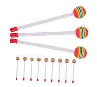 ibasenice 12pcs Colorful Drumsticks Rainbow Lollipop Mallets Soft Foam Head Percussion Sticks for Boys and Girls Family Music Early Education