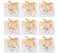 ibasenice 12pcs Delicate White Wedding Tote Bags with Handles and Ribbon for Small Treats and Chocolates, for Banquet and Wedding Party Favour Packaging