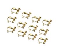 ibasenice 12pcs Earring Components for Non-pierced Ears Open Flattop Design with Hole Lightweight Golden Jewelry Accessories for Women Daily Wear and Parties