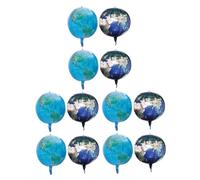 ibasenice 12pcs Earth Globe Balloons Sphere Planet Foil Balloon for Birthday and Earth Day Party Decorations Helium Inflatable World Map for Educational Geography and Astronomy Events