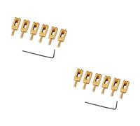 ibasenice 12pcs Golden Brass Compensated Bridge Saddles Wrench for Electric Guitar Bass Enhanced Intonation Sustain for Guitarists Seeking
