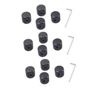 ibasenice 12pcs Guitar Control Knobs Volume Tone Flat Electric Bass Guitar Parts Aluminum Alloy Replacement