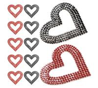 ibasenice 12pcs Heart Rhinestone Applique Patches, Self-Adhesive Crystal Heart Stickers for Clothes Shoes Bags, Decorative DIY Accessories in Colors for Valentine’s Day and Fashion