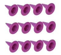 ibasenice 12pcs Mini Felt Witch Hats Lightweight Halloween Bottle Toppers Reusable Party Decorations for DIY Crafts Cupcake Accents and Table Centerpieces