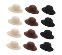 ibasenice 12pcs Mini Top Hat Hair Clip Bulk Western Cowboy Hat Clips for Toy Dolls Dress up Party Decoration Hair Accessories
