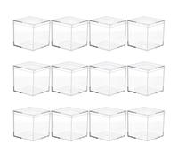ibasenice 12pcs Mini Transparent Acrylic Jewelry Boxes Small Storage Containers for Candy Party and Display Lightweight Organizer for Home Office Bedroom Kitchen