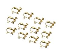 ibasenice 12pcs Open Non-pierced Earring Components for Golden Flat Top with Hole Lightweight Jewelry Findings for Party School Work Travel and Daily Wear